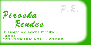 piroska rendes business card